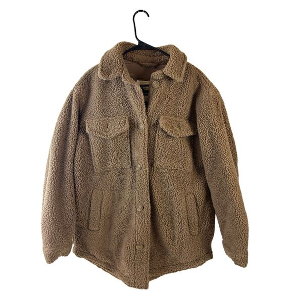 American Eagle Super Soft Solid jacket shacket men’s m Oversized Buttons Brown # - Picture 1 of 9